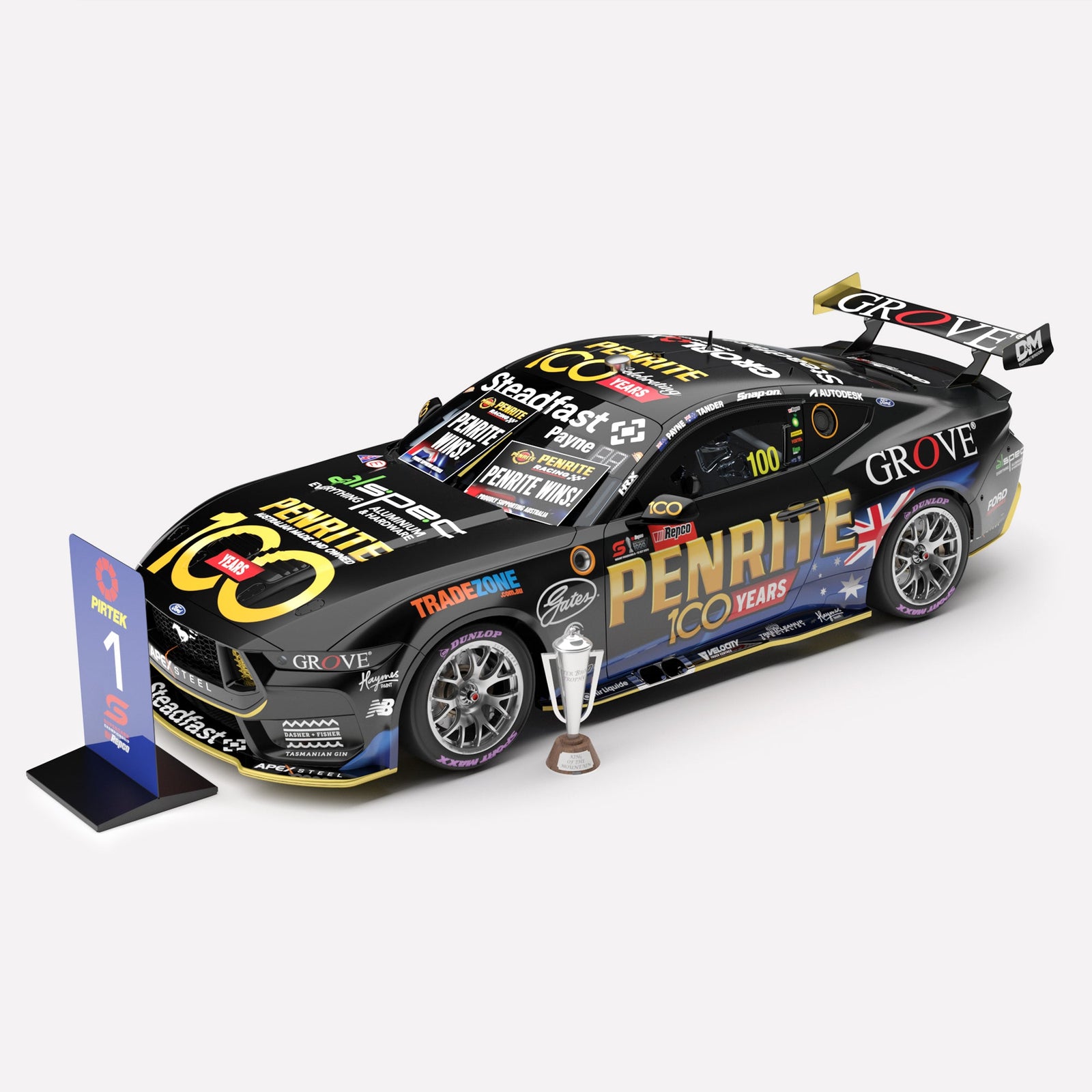 1:18 Penrite Racing #100 Ford Mustang GT - 2025 Repco Bathurst 1000 Winner